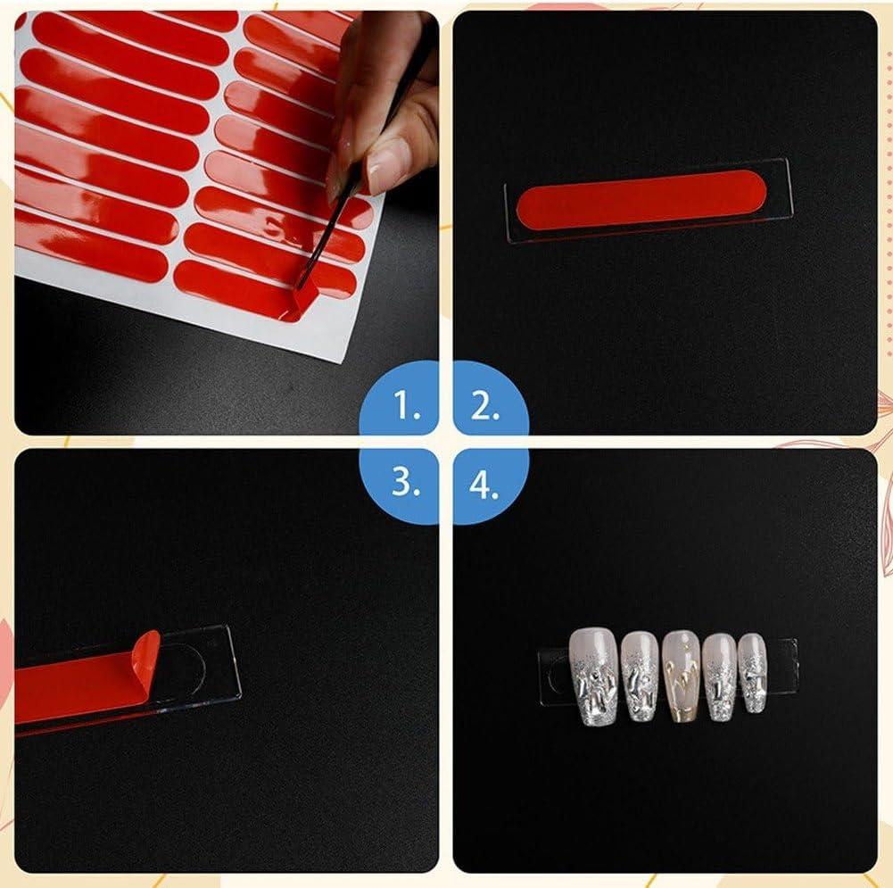 30Pcs/Sheet Transparent Double Adhesive Tape Nail Tip Adhesive Tape Acrylic Display Bar Nail Art Swatch Display Tool