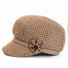 WTEMPO Wide-brimmed Solid Color Plaid Printed Hats Women Autumn Winter Bowknot Retro Vintage Cold-proof Windproof Hats