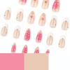 3D French Blossom Short Almond Wearable Nail Art – Elegant European and American Fake Nails
