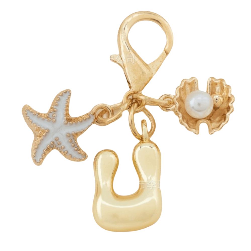 Golden 26 Letters Keychain Retro Backpack Pendant Unisex Bag Charm Friends