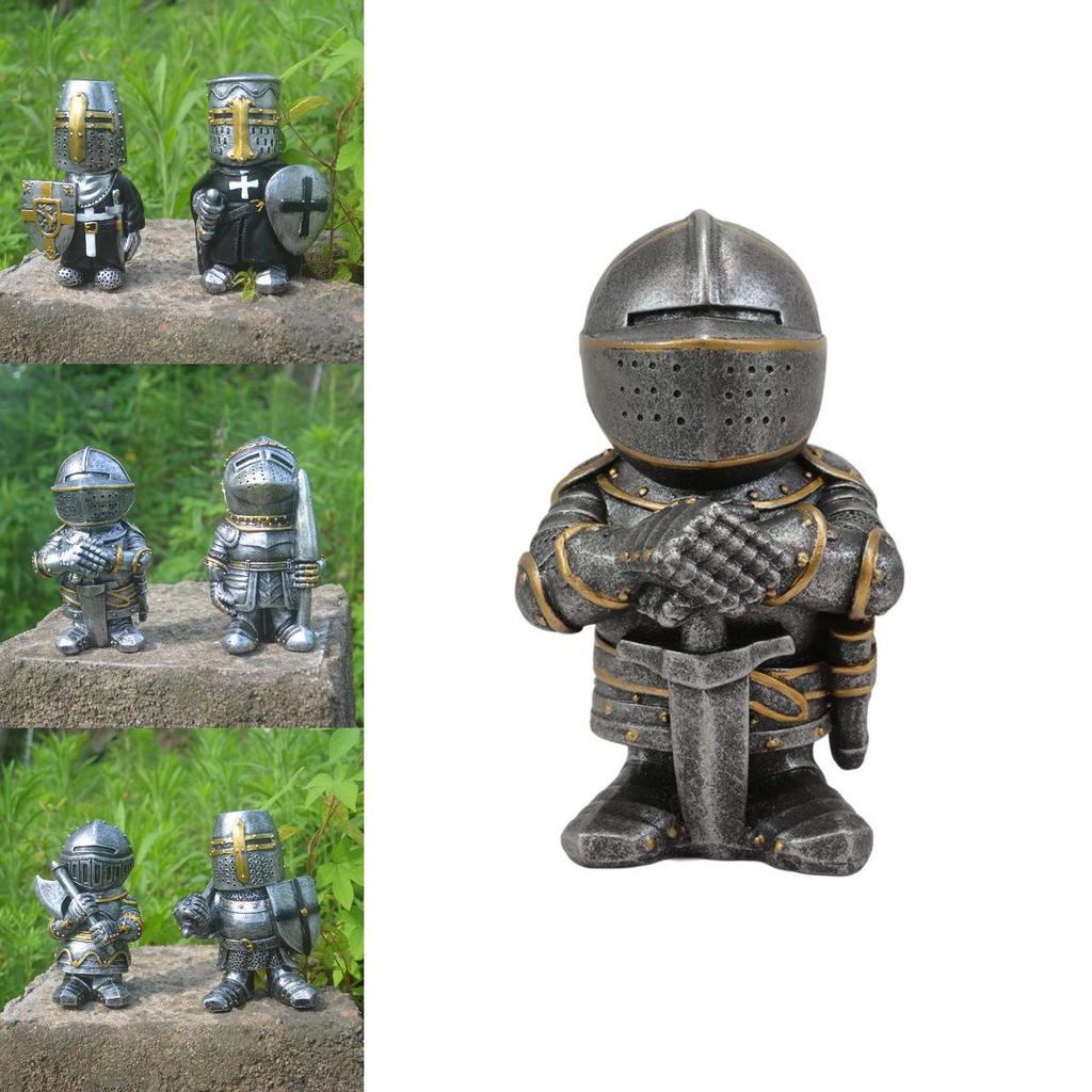 Medieval War Resin Crafts Miniature Gnome Knight Sculpture Decorative Figurine For Home And Garden Display