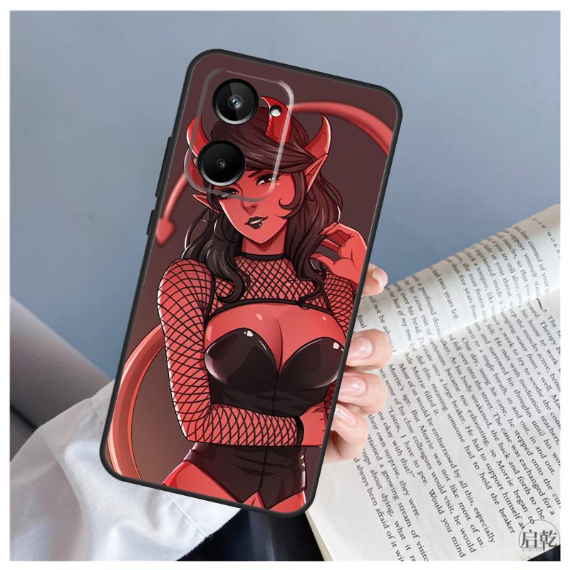 Devil Woman For Realme C53 C55 C75 C71 C61 C33 C63 C51 C65 C67 11 12 13 14 Pro Plus GT6 GT7 15 Pro Case