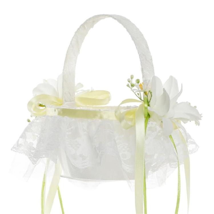 Elegant Lace Wrapped Wedding Flower Basket Flower Girl Basket For Various Wedding Ceremony Wedding Aisle Decoration