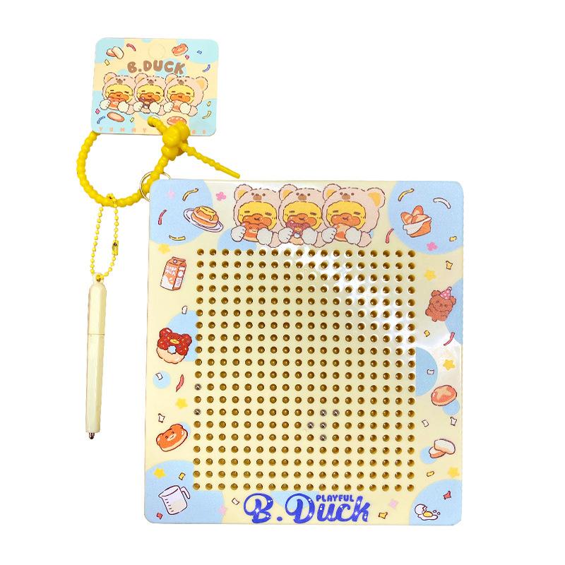 B. Duck Little Yellow Duck Large Magnetic Steel Ball Drawing Board Unzip Keychain Fun Keychain Pendant