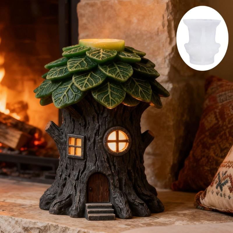 Miniature Treehouse Silicone Candle Molds Multipurpose Silicone Mould Heat Resistant For Handmade Candle Soap Making