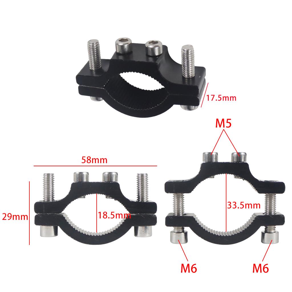 Handlebar Cycling Clip Clamp Bike Flashlight Torch Mount Dual M5 M6 Mounting Screw LED Head Front Light Holder Clip CNC Optional