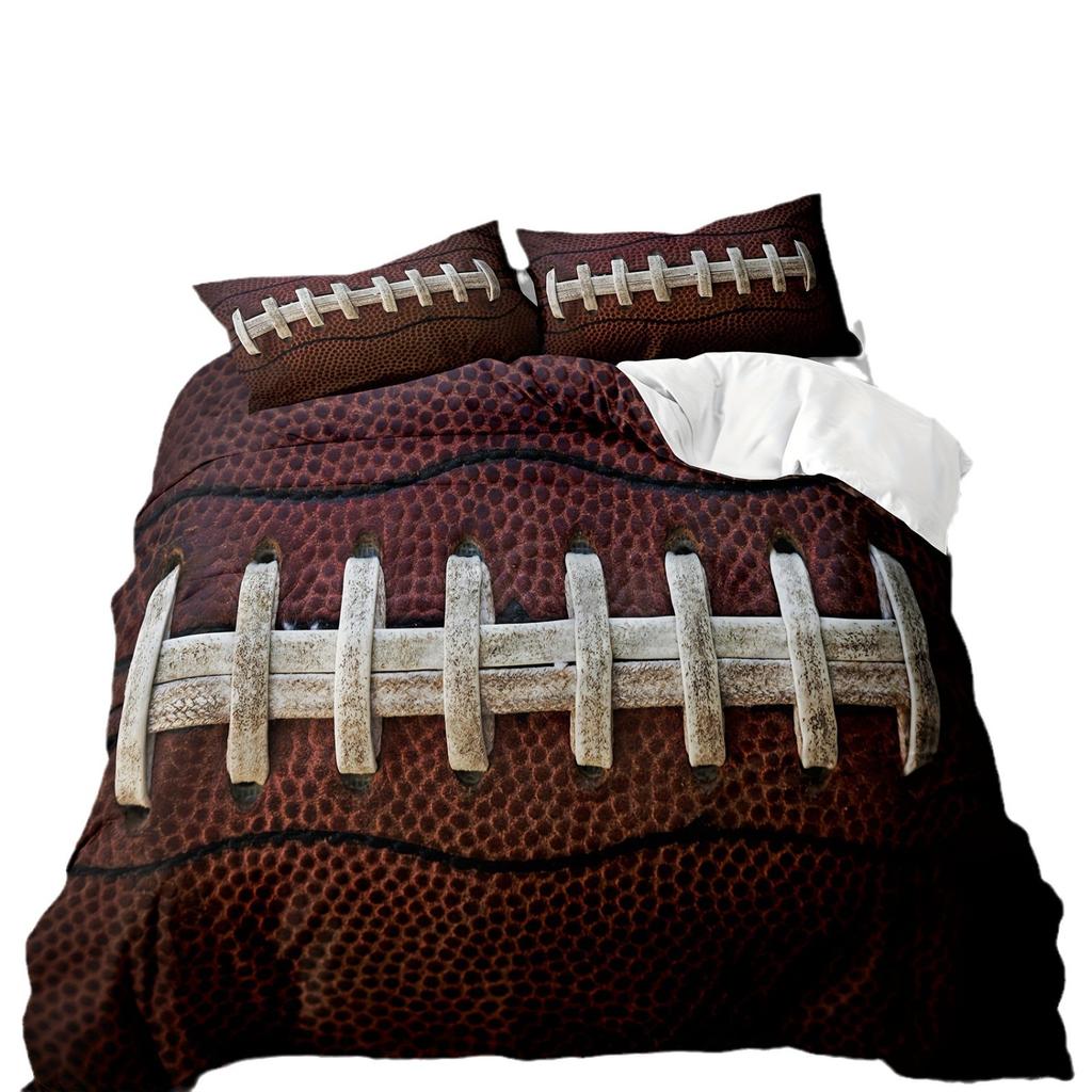 Rugby American Football Sports Quilt Cover Bedding 3D Printing Three-Piece Home Textile