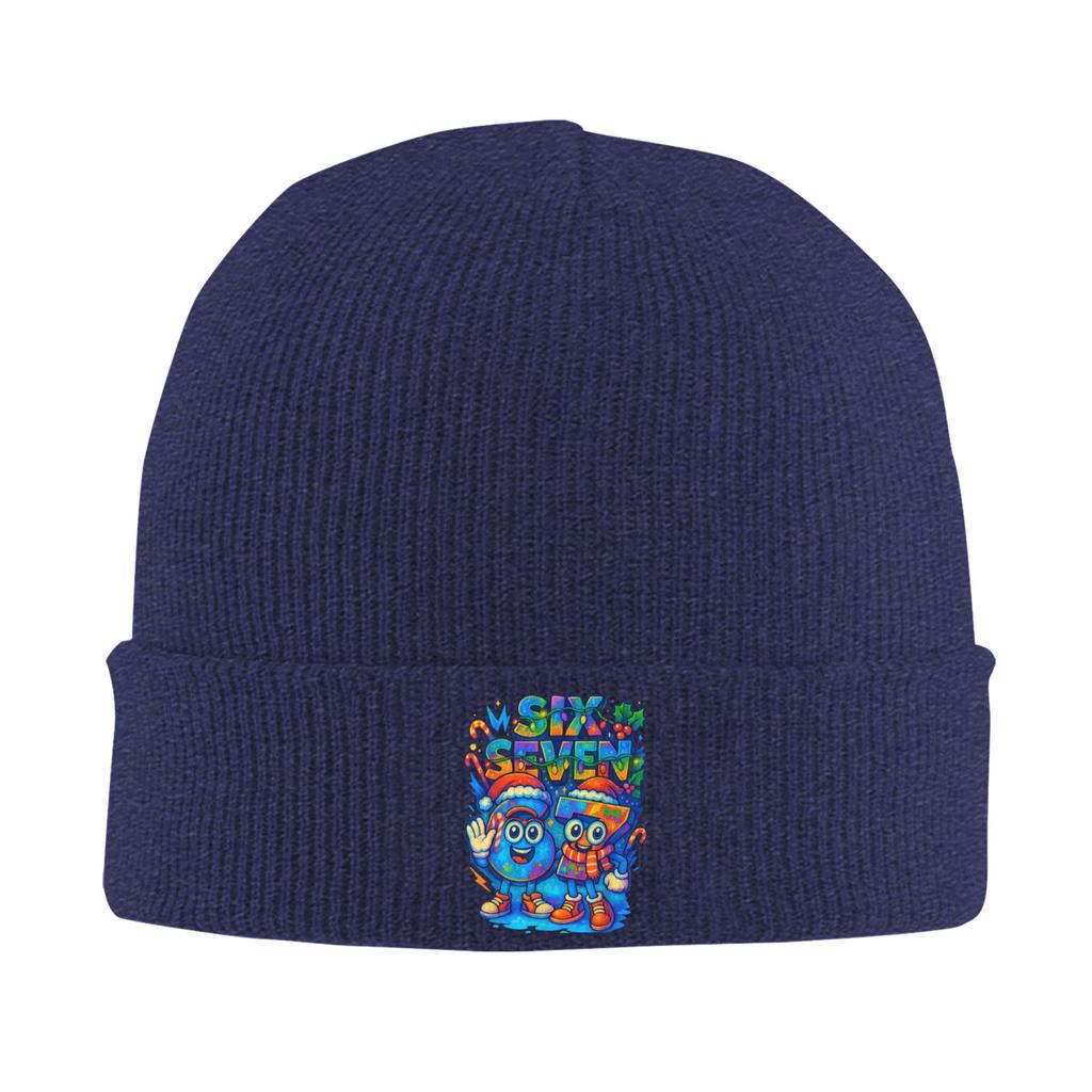 Meme 67 Six Seven 6 7 Italian Brainrot Christmas Beanie Hats Bonnet Hats Unisex Skullies Beanies Autumn Winter Warm Caps