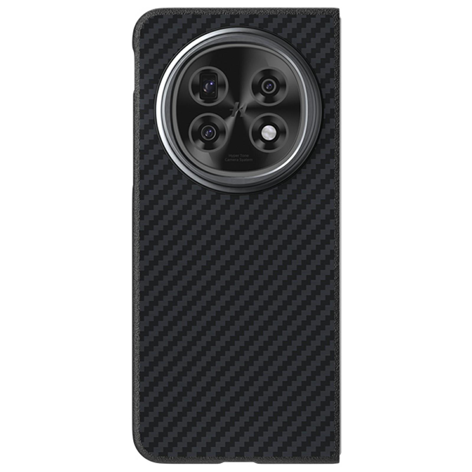 

ABEEL For Oppo Find N5 5G Case Compatible with MagSafe Carbon Fiber Texture Back Cover Black/Silver