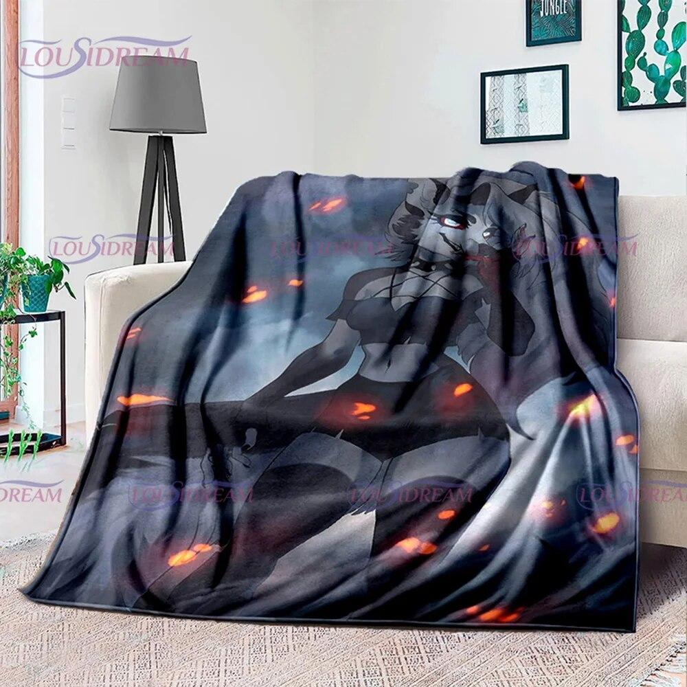 Creativity Animation Helluva Boss Blitzo Adult Soft Plush Flannel Blanket Throw Blanket Living Room Bedroom Bed Sofa Badspread