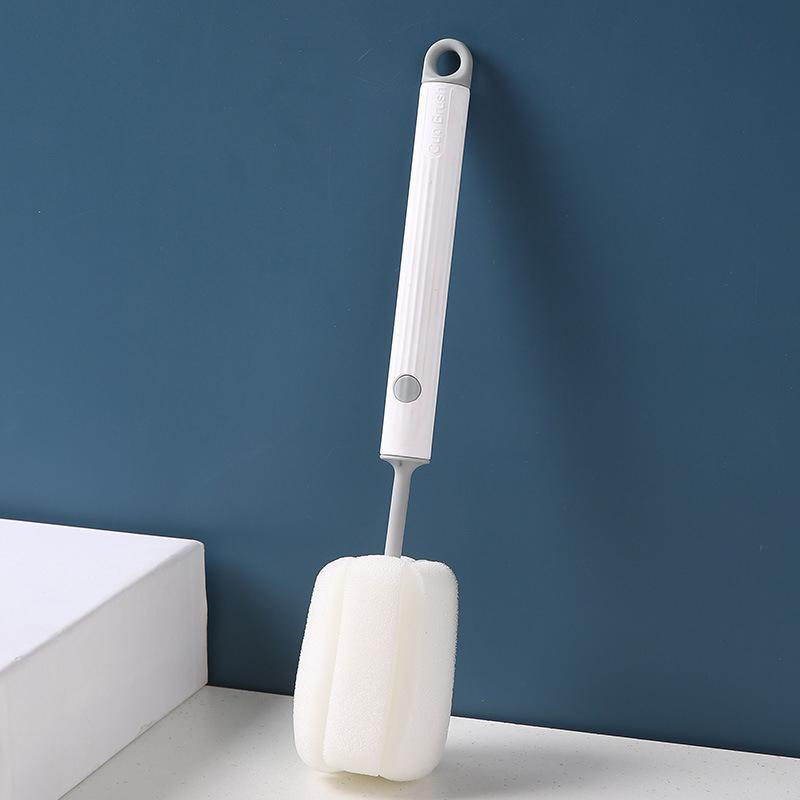 

Long Handle Sponge Cup Brush Detachable and Replaceable Head Nordic-Style Bottle Thermos Cup Clean Brush Kitchen Accessories білий