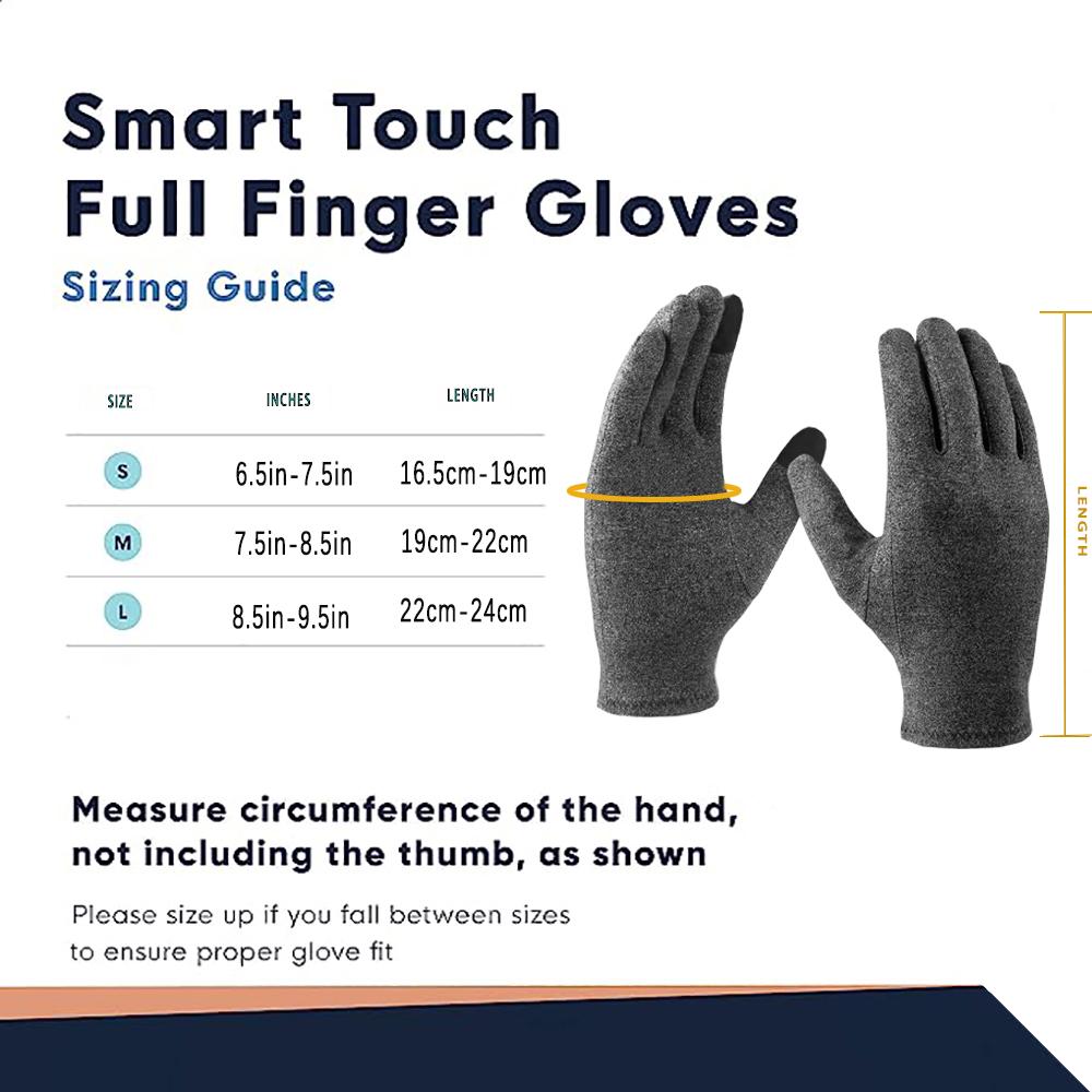 1 Pair Compression Arthritis Gloves Comfortable Fit For Men Women Full Finger Rheumatoid Osteoarthritis Cycling
