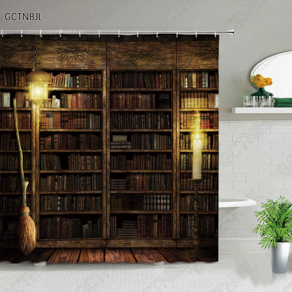 Retro Dřevěné Dveře Sprchový Závěs Sada Rustikální Starý Vintage Stodolové Dveře Látkové Koupelnové Závěsy Statek Koupelnová Dekorace Sprchové Zástěny Háček