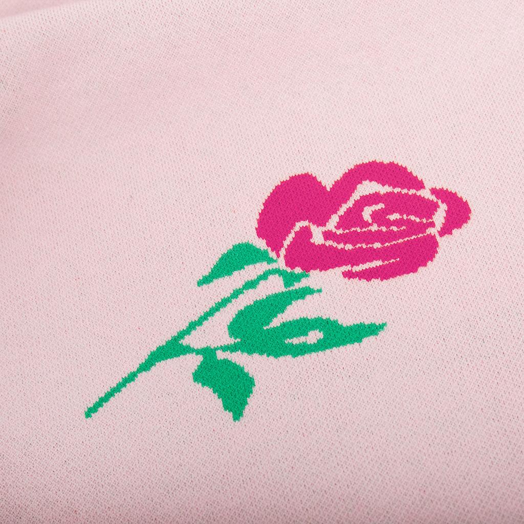 Autumn Winter Rose Print Sweater Women's Round Neck Loose Pullover Versatile Daily Comfortable Knitted Undercoat Top