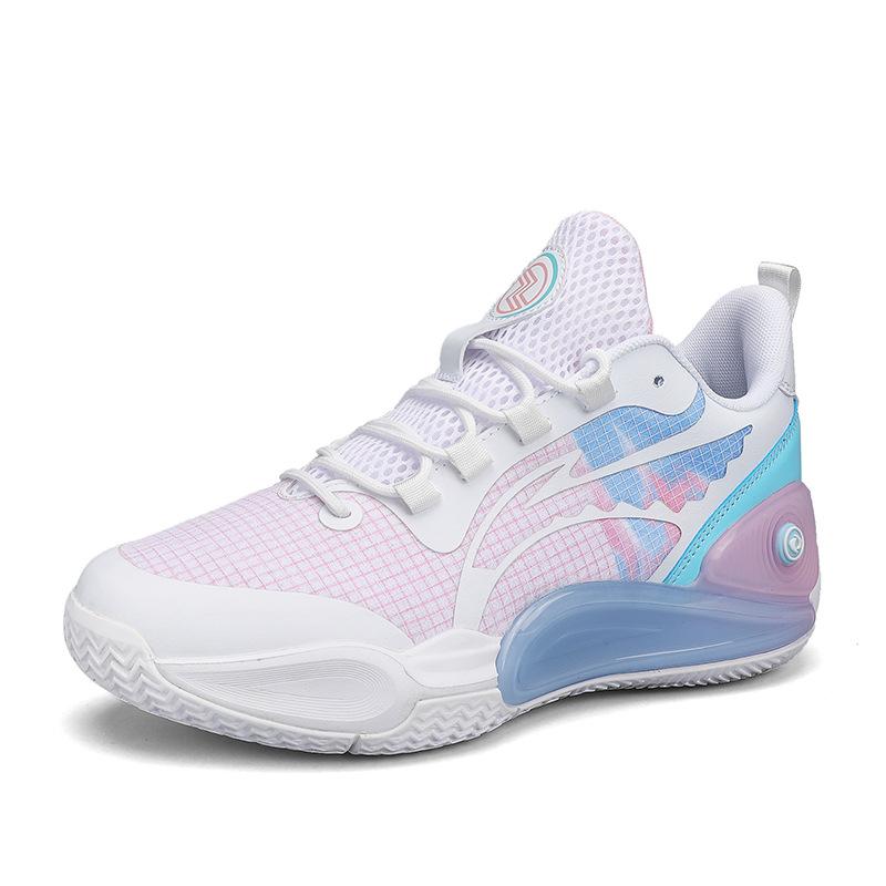 8832 Men's and Women's Shoes Medium and High-top Basketball Shoes Net Cloth Surface Non-slip and Wear-resistant Couple Sports Shoes Star Training Shoe