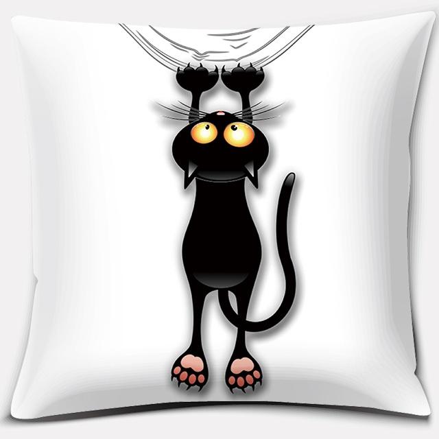 Cartoon Cute Cat Animal Series Printed Pillowcase Decoration Accessories for Holiday Party Living Room Bedroom Home Decor