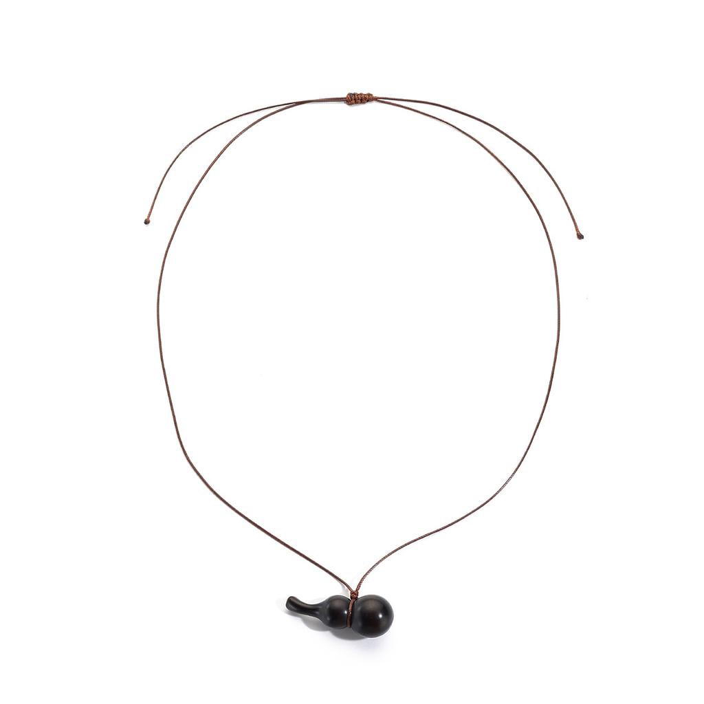 Necklace for Women Accessories Vintage Wooden Gourd Pendant Long New Chinese Necklace Female Simple Versatile Sweater Chain Elegant Necklace