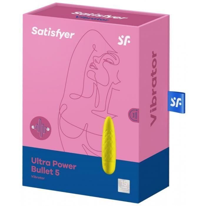Stimulateur Clitoridien - Satisfyer - Ultra Power Bullet 5 - Jaune - 5 vitesses - Waterproof IPX7