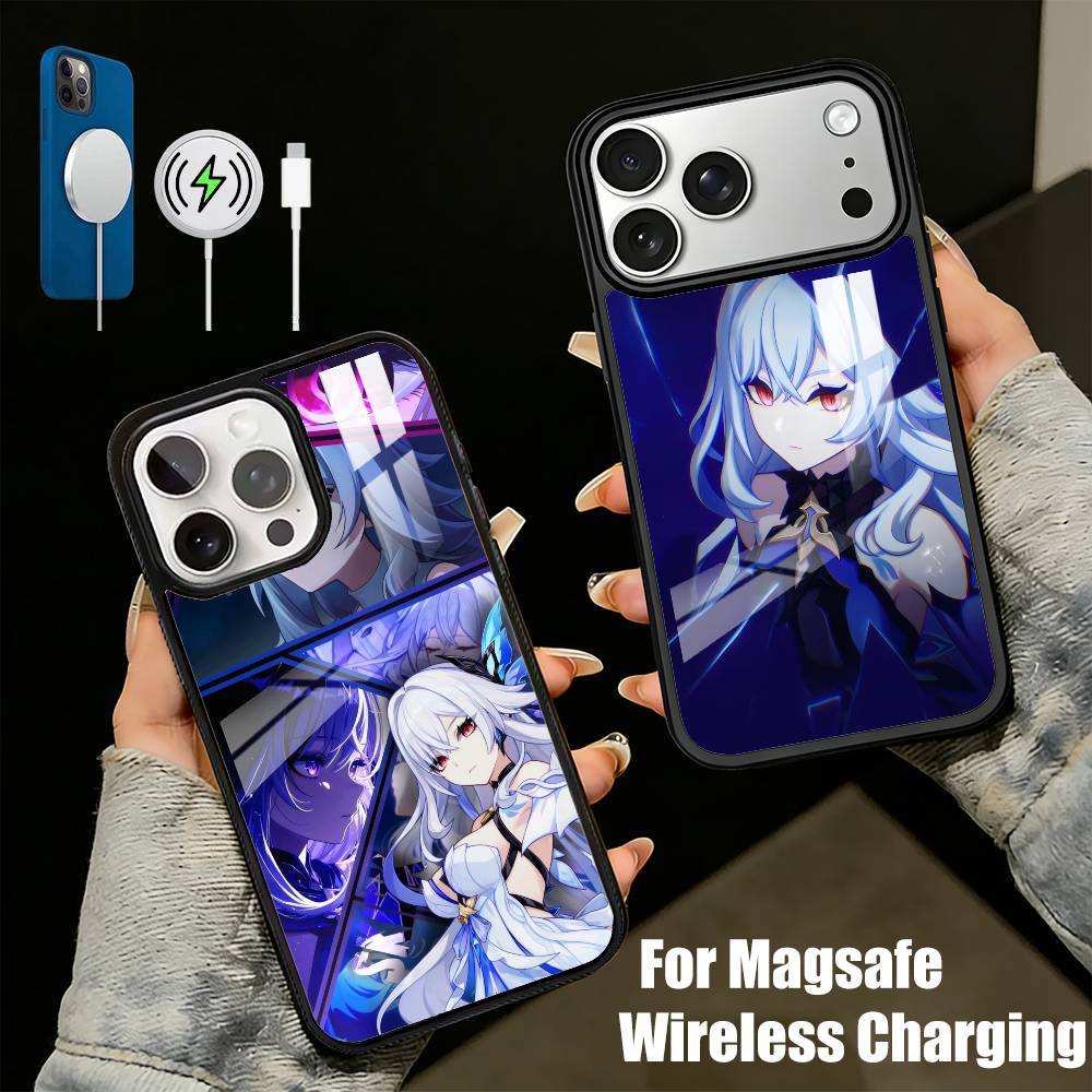 G-Genshin S-Skirk-k Phone Case For iPhone17,16,15,14,13 Plus,Pro Max Magnetic For Magsafe Wireless Charging