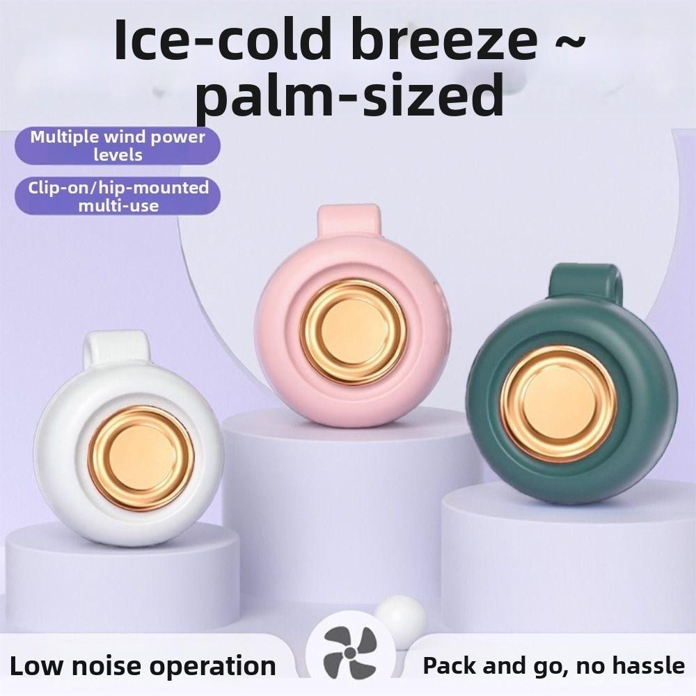 Mute Personal Cooling Clip Fan Bladeless Hanging Waist Fan Handheld Air Cooler  Indoor Outdoor Use