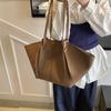 Summer New Large Capacity Tote Bag Trendy Fashi Lychee Pattern Solid Color Simple Texture One Shoulder Underarm Bag Handbag