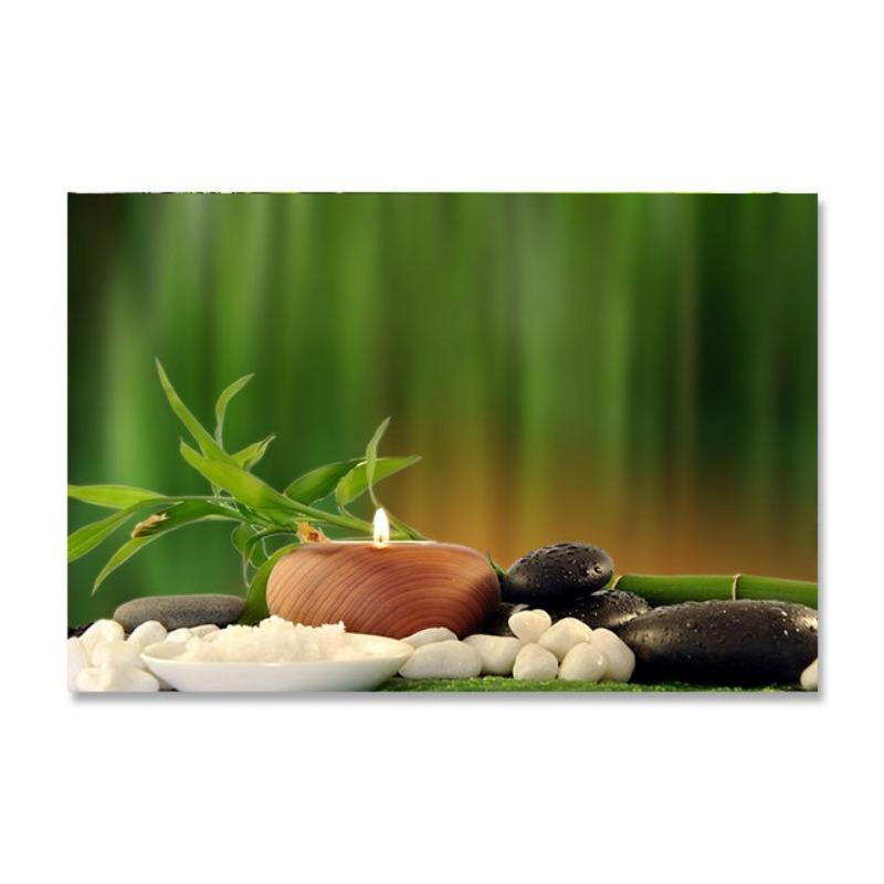 ZEN Poster Stone Bamboo Water Drops Green Leaf Still Life Meditation Wall Art Picture Canvas HD Print Buddha Home Decor Painting