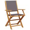 VidaXL Chaises de jardin pliantes lot de 4 tissu et bois massif, siège de jardin, chaise de patio, chaise à manger de 3214577