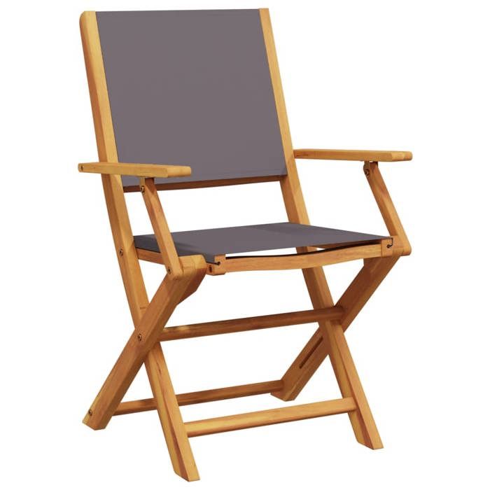 VidaXL Chaises de jardin pliantes lot de 4 tissu et bois massif, siège de jardin, chaise de patio, chaise à manger de 3214577