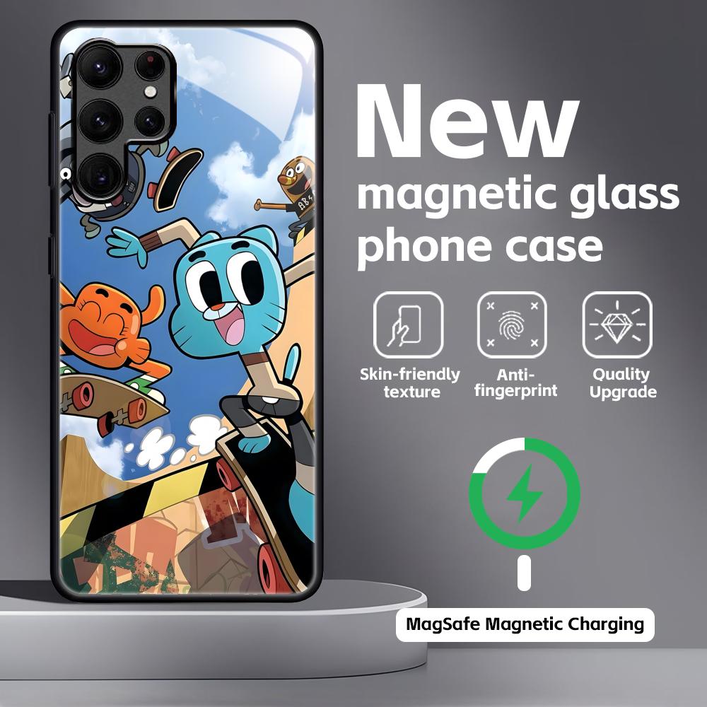 The Amazing World of Gumball  Phone Case For Samsung S25 S24 S23 S22 S21 S20 Plus Ultra Note20 Glass Magnetic Case