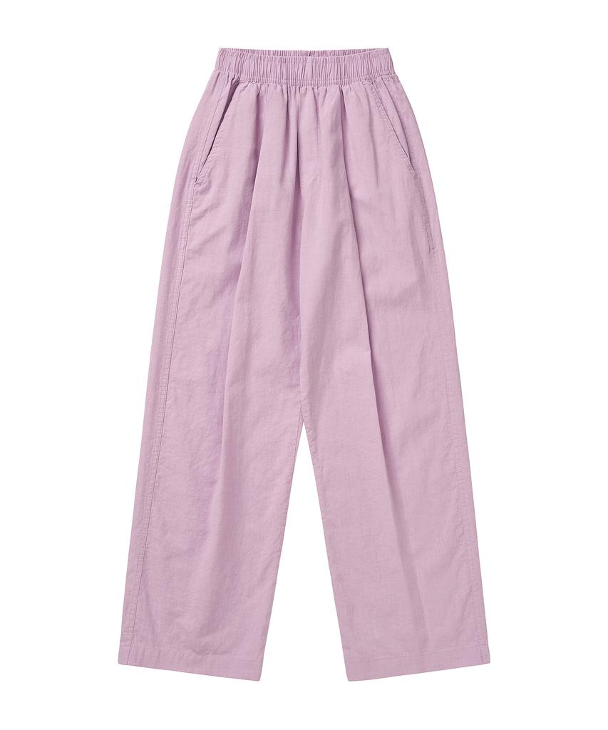 COTTON BELL Linen Elastic Waist Pants - Lavender