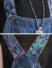 Mouhoukyo Denim Loose Cropped Sizes Women's Overalls, Wide-Leg Pants, Jeans, Fit, Printed, Length, Casual, Flattering, M-2XL, Spring/Autumn (Color