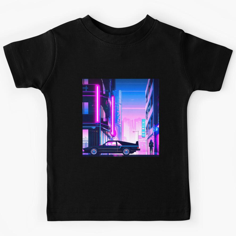 Neon streat in Cyberpunk city Kids T-Shirt 170