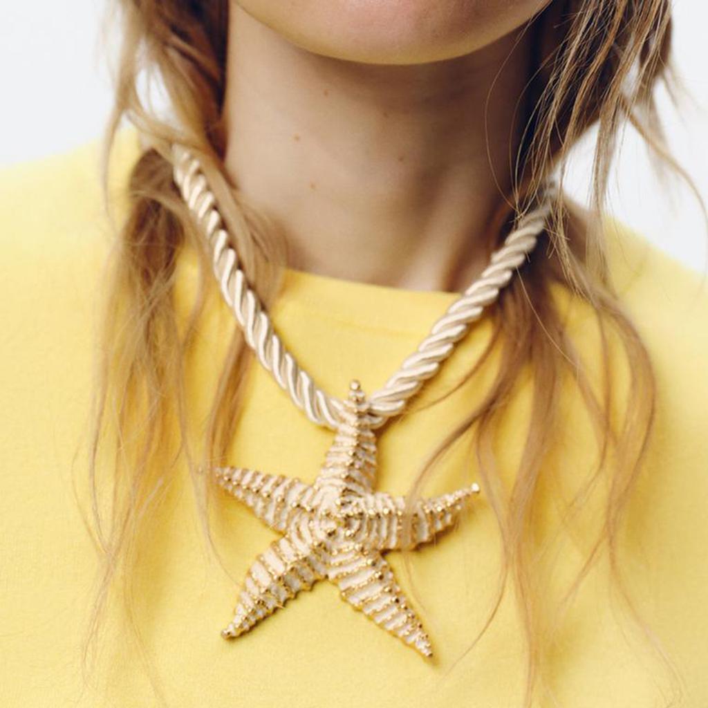 Tooxika Beach Starfish Pendant Necklace Women Summer New Irregular Alloy Collarbone Chain