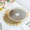 With Handle Ramadan Decoration Tray Round Jewelry Display Plate  Displaying Flowers