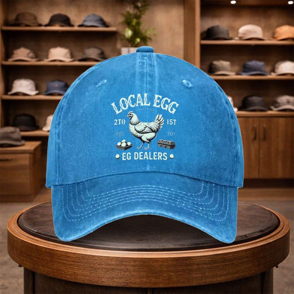 Local Egg Dealer Printed Baseball Cap Casual Duckbill Cap Fashion Hat Outdoor Adjustable Leisure Cap Suitable for All Seas