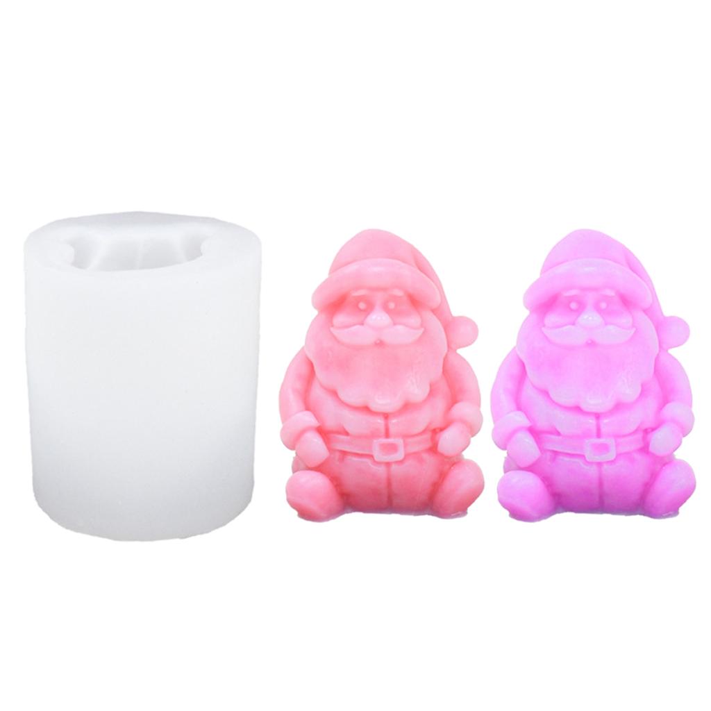 Christmas Santa Candle Mold Santa Candle Silicone Mold for DIY Candle Soap Plaster Ornament Cake Fondant Decoration