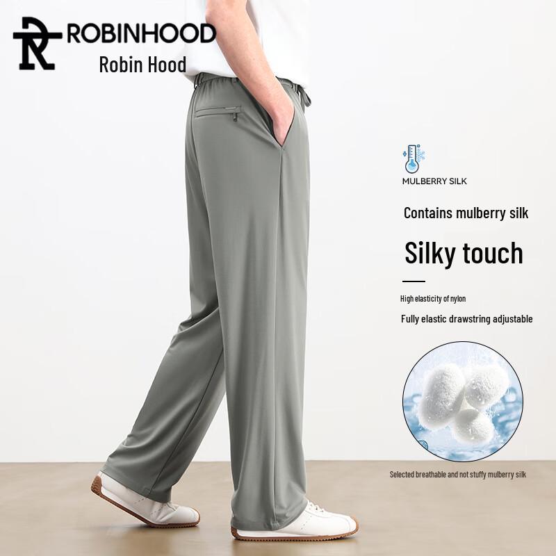 ROBINHOOD Men s Summer Casual Straight-Leg Trousers 5XL