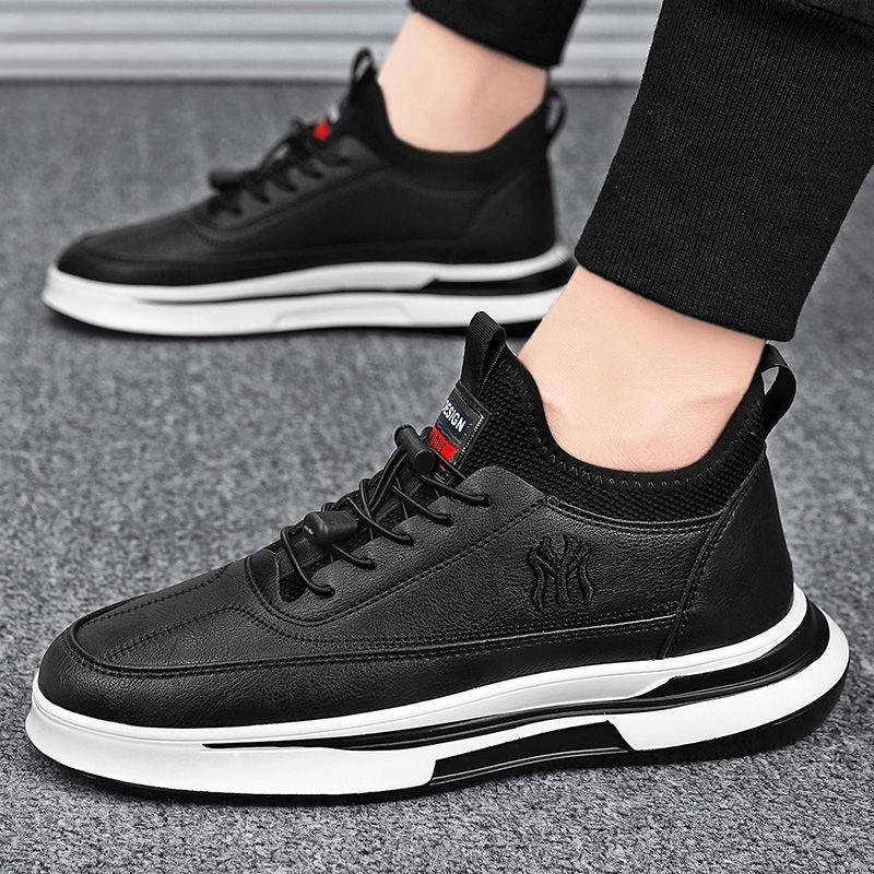 Autumn Men's Casual Shoes Outdoor Pu Board Shoes Fashion Platform Men's Casual Shoes Trendy Breathable Shoes Men's Shoes