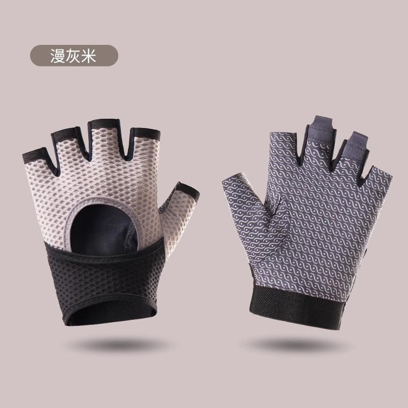 Fitness gloves men's and women's half-finger outdoor soft shock absorption non-slip kettlebell horizontal bar wear-resistant non-slip gloves