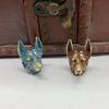 Brass Shepherd Head Keychain Pendant Designer Handmade Metal DIY Paracord Accessories for Fashion Outdoor Bag Charm