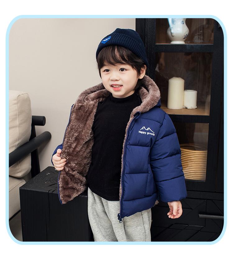 878 Zimowa Dziecięca Dwustronna Kurtka z Podszewką z Polaru dla Chłopców i Dziewcząt - Ciepła Bawełniana Kurtka Średniej do Dużej Długości