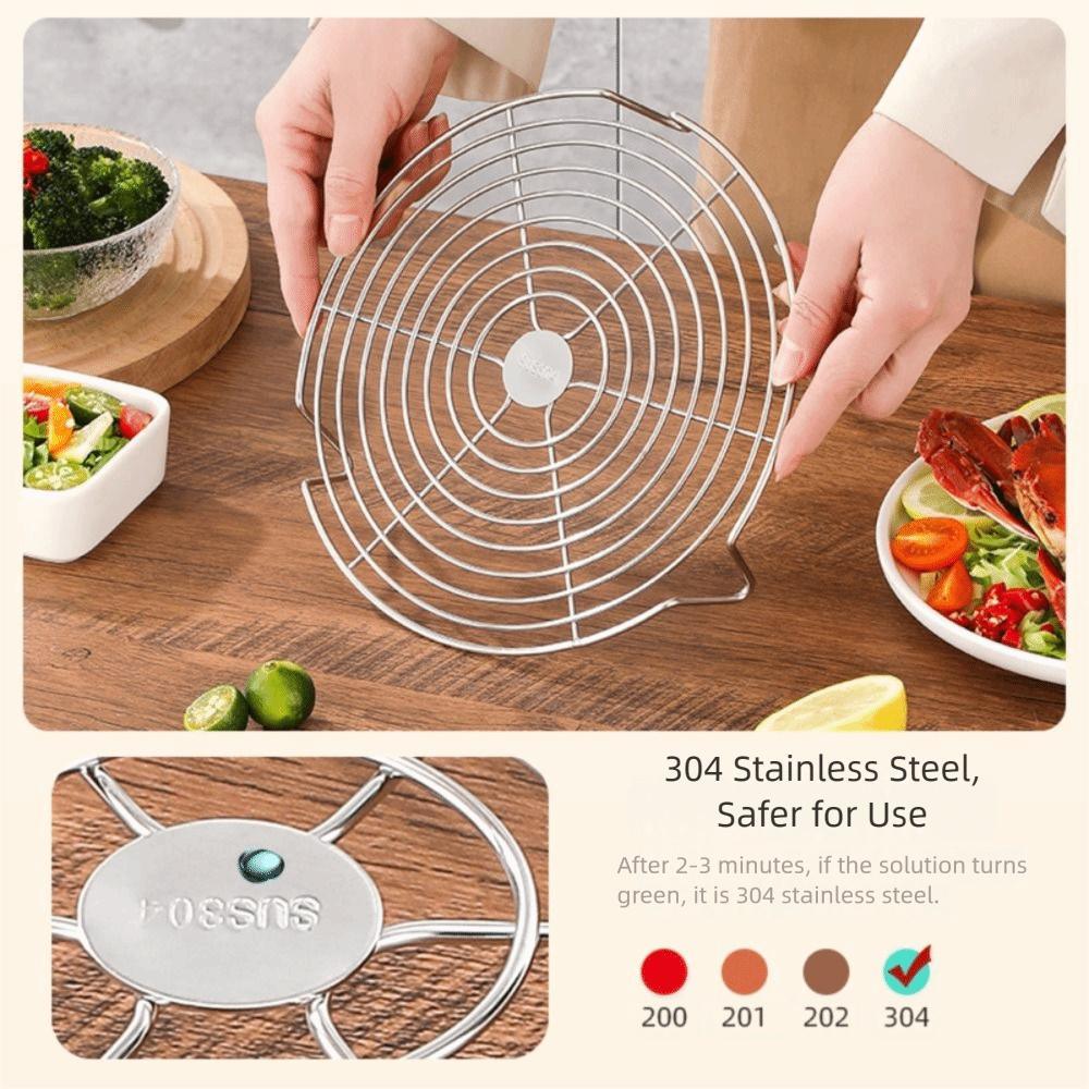 Stackable Stainless Steel Steamer Rack Heighted Foot Kitchen Steamer Holder  Egg Grill