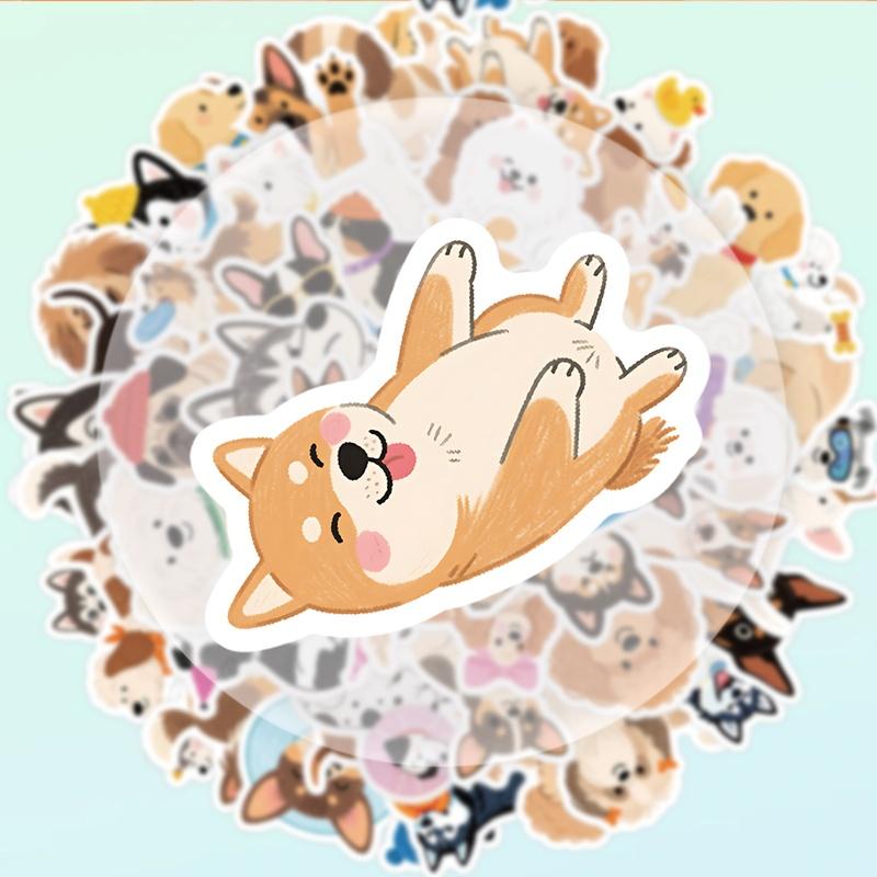 56pcs Hand-Drawn Beloved Dog Stickers, Dog Companion Themed Stickers, Journal Stickers, Doodle Stickers, Suitable for Scrapbooks