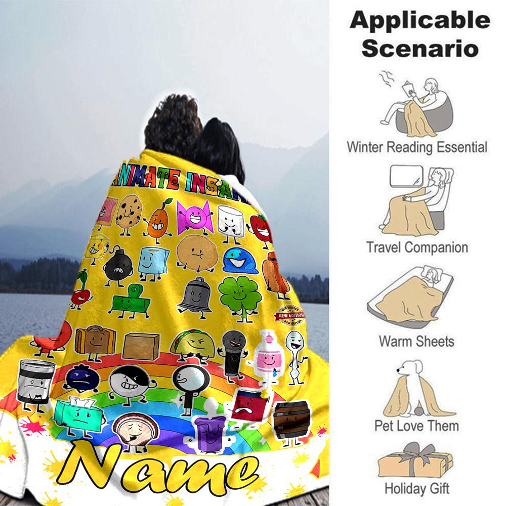 Customiz Name Personality Nanimate Insanity Blanket Soft &Warm Sofa Office Bed Travel Lunch Break Blanket, Gift Suitable All Seasons