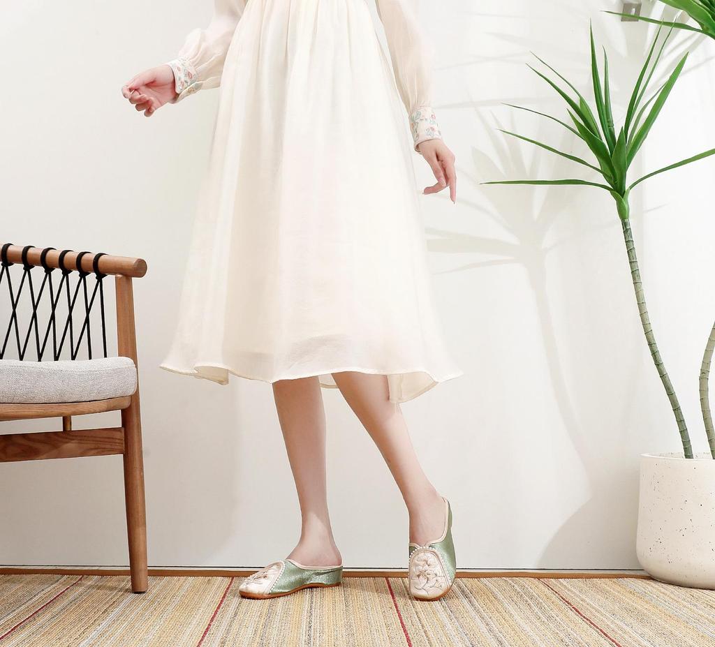 [Dairo] Letnie damskie klapki cheongsam w stylu etnicznym 2024 - Wygodne materiałowe buty Old Beijing o prostym, eleganckim designie