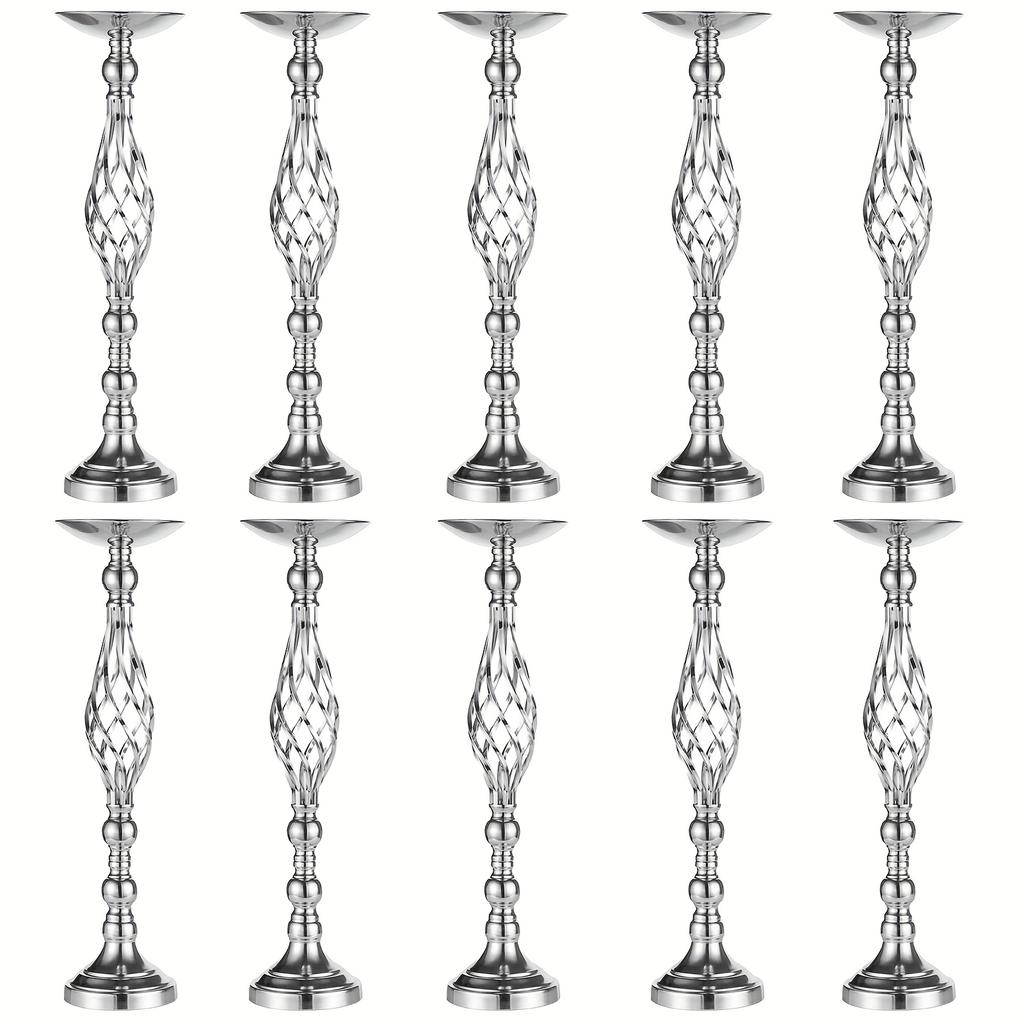 10pcs Elegant Metal Flower Vase Dining Table Butter Lamp Candlestick Ornaments Boho Artificial Flower Decor Bottle Flower Stand