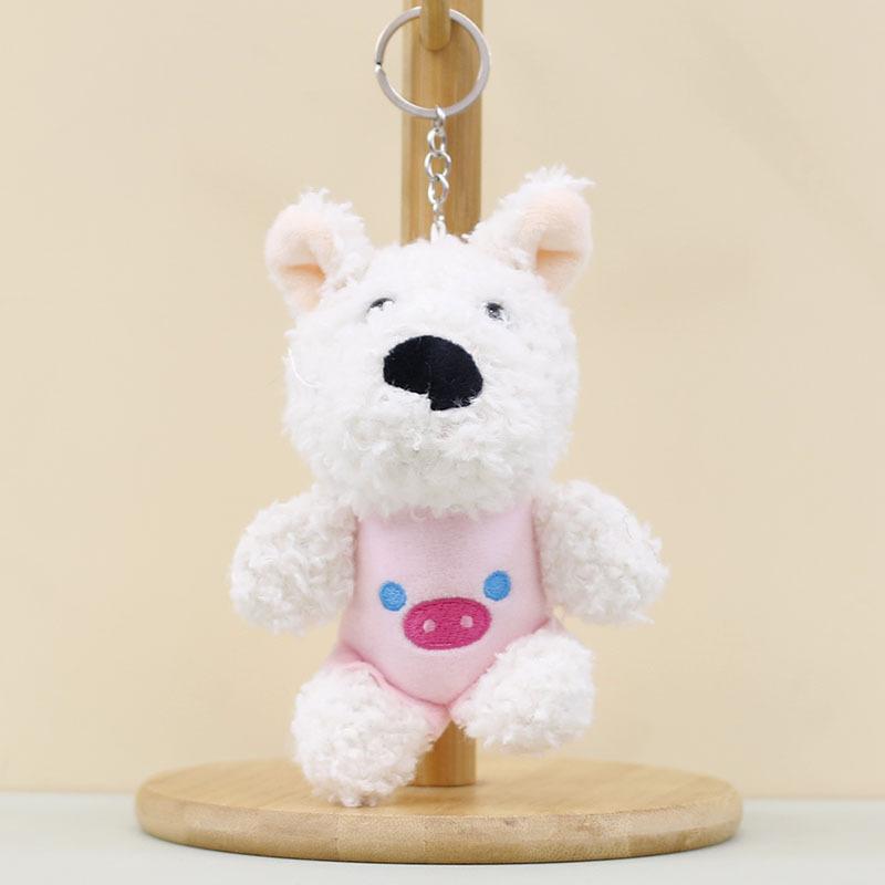 

Soft And Cute West Highland Terrier Dog Stuffed Animal Bag Charm Blue In рожевий