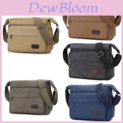 Stylish Canvas Shoulder Bag For Men Large Capacity Street Fashion Multiple Compartments