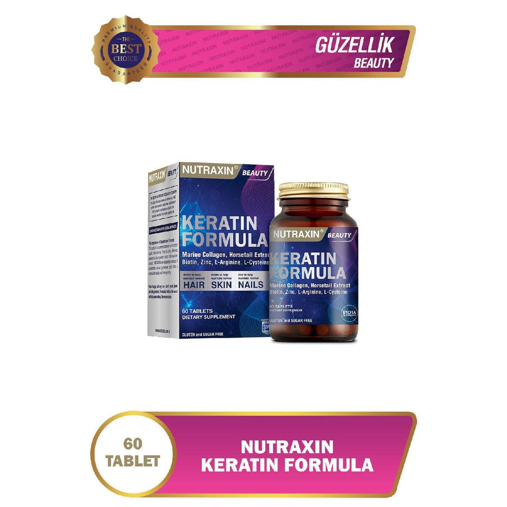 Keratin Formula 60 Tbl – Haarpflege Vitamin Kollagen Keratin Biotin Zink L-Arginin L-Cystein