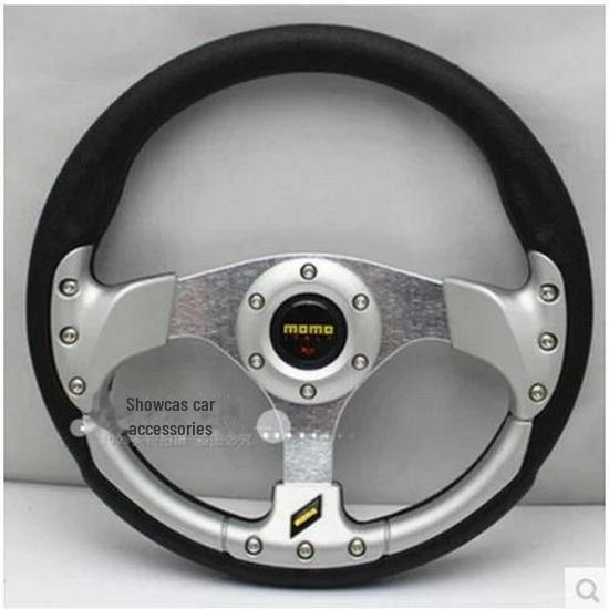 Volan de curse din fibră de carbon de 14 inch - Potrivire universală, Modificat pentru curse de imitație